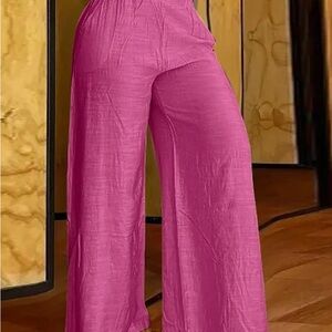 Hot Pink Flare Wide Leg Palazzo Pants_Women’s Small